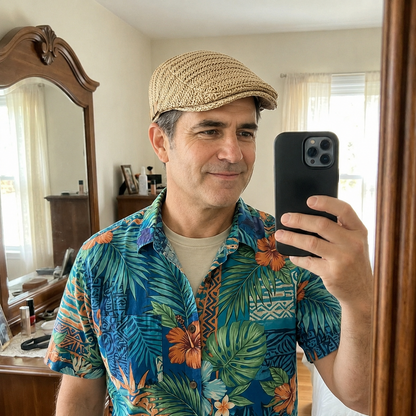 Classic Weave Flat Cap